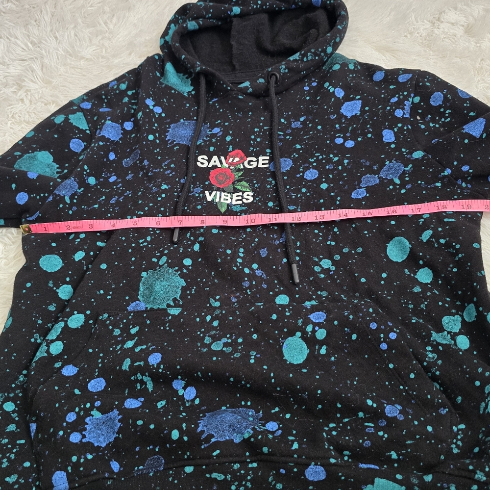 Upstanders Limited Edition Savage Vibes Rose Paint Splatter Streetwear Hoodie S - Picture 9 of 12